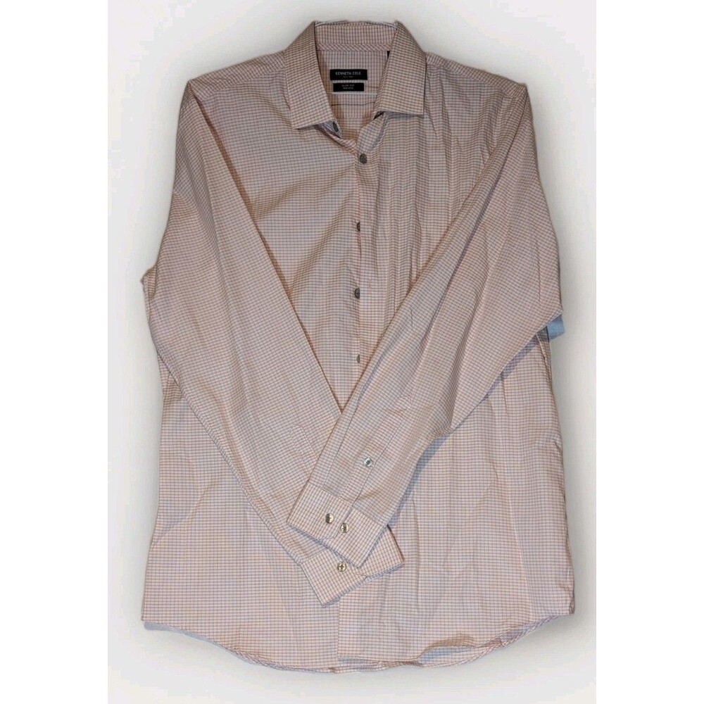 Kenneth Cole New York  Pink  Button Up Shirt Mens 16.5 34/35  Slim Fit